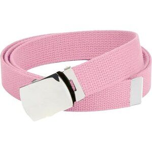 Hold’Em Mens Military Canvas Webbing Belts Slider Buckle Adjustable - Light Pink